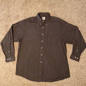 Brooks Brothers Navy Plaid Long Sleeve Dress Shirt
